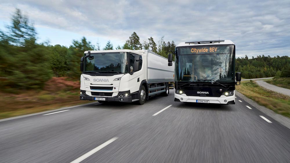 Camion et bus Scania électriques