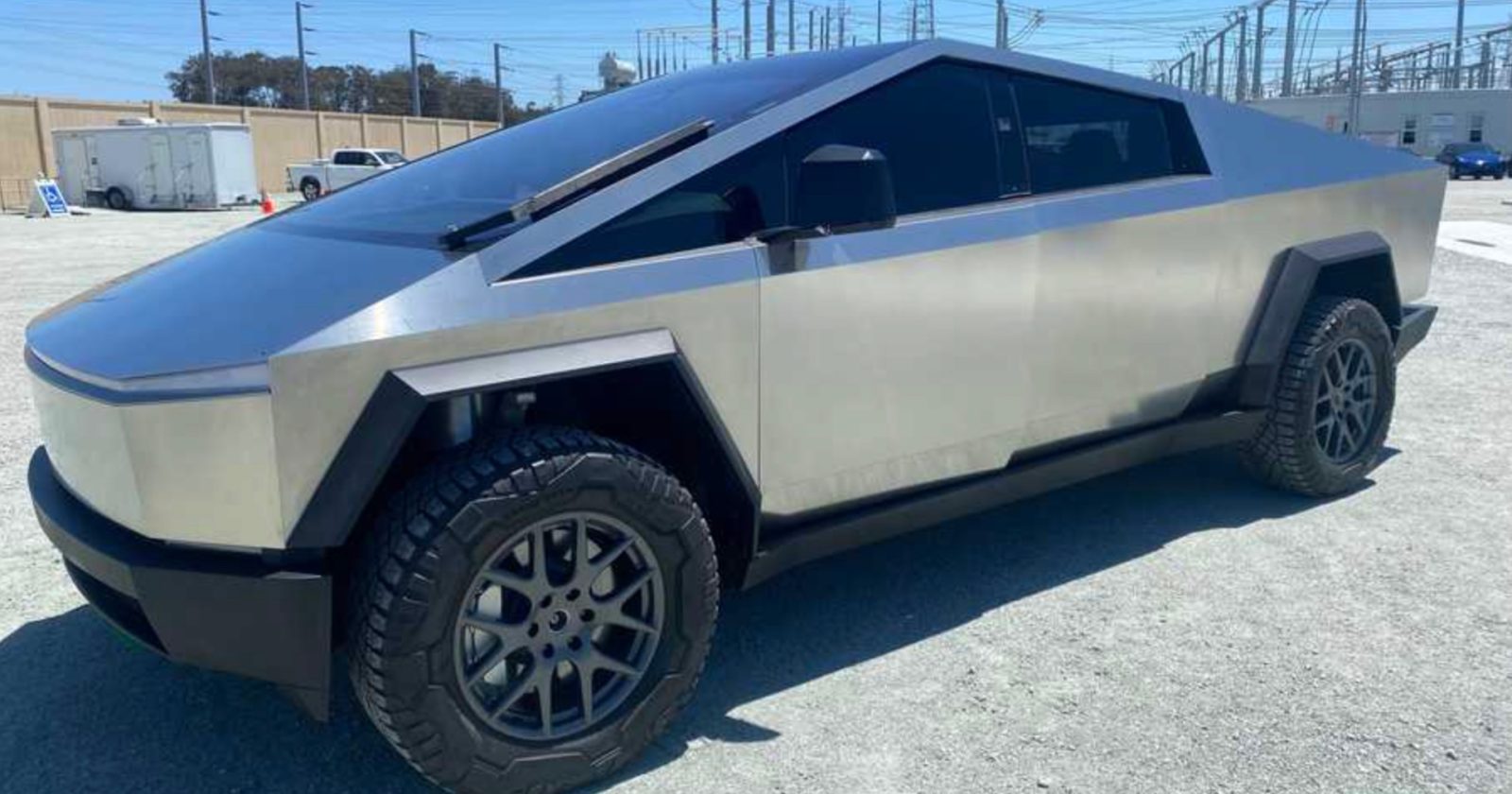 Tesla Cybertruck with updated interior and windshield wiper goes on new