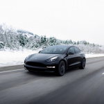 Une Tesla Model 3 (crédit photo - média Tesla)