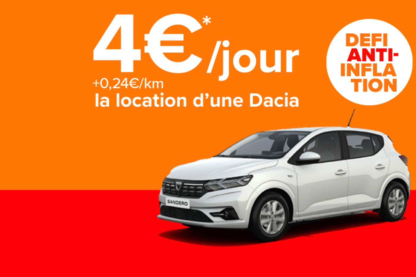 Dacia Location 4 euros Carrefour