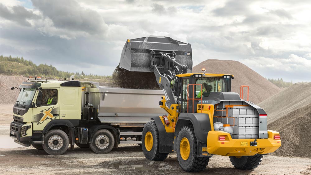 Chargeuve Volvo L120H convertie à l'électrique